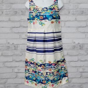 Motherhood Maternity Floral Striped Summer Dress Sleeveless Womens Medium